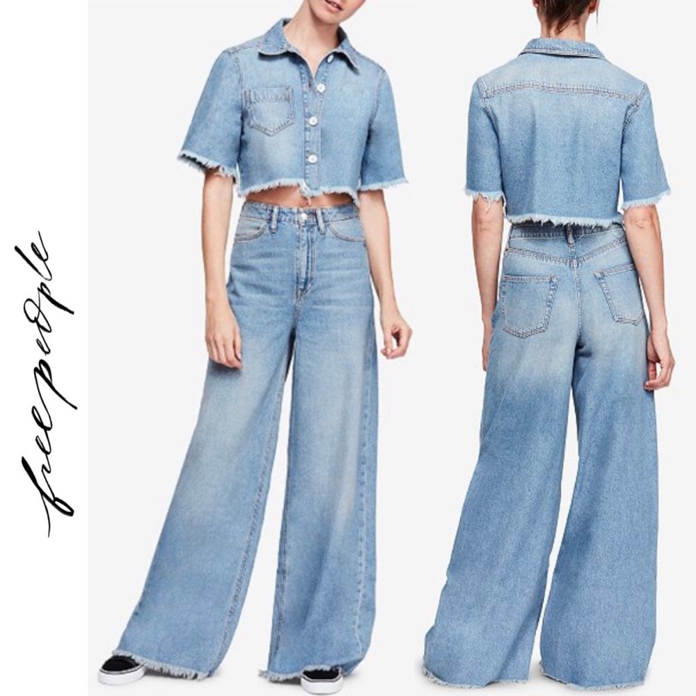 NWT Free People Wide Leg Jeans Size 6